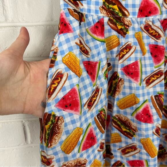 Retrolicious Picnic Summer Barbecue Retro Mod Printed Skirt Size S - Picture 8 of 12